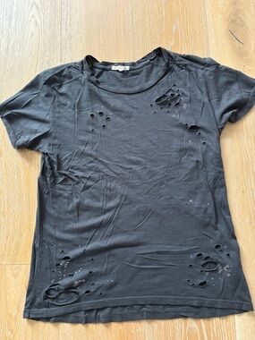 Sundry Black Distressed Women's Tee S
